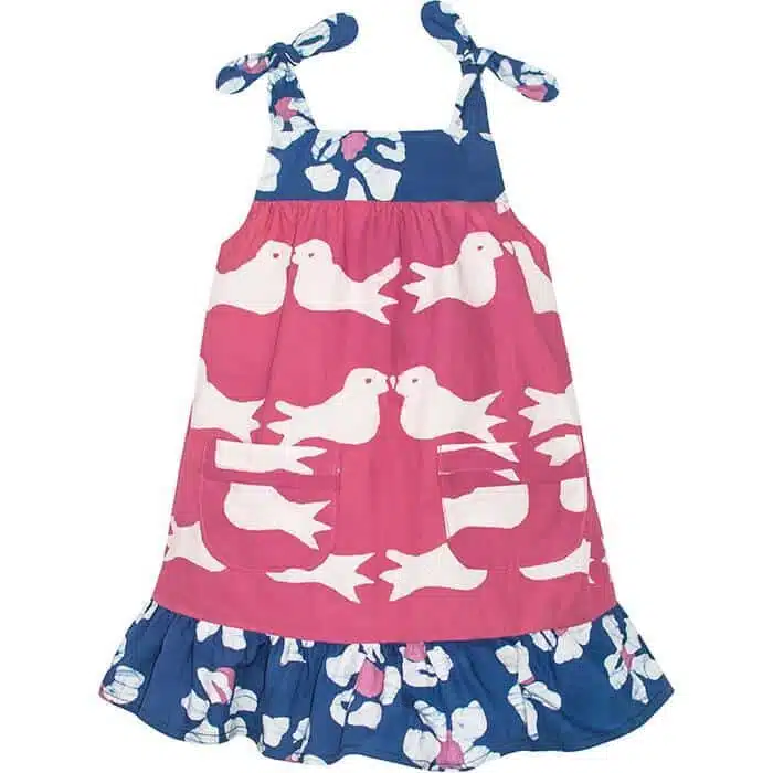 Pocket Dress: Two Birds - Rose-Organic