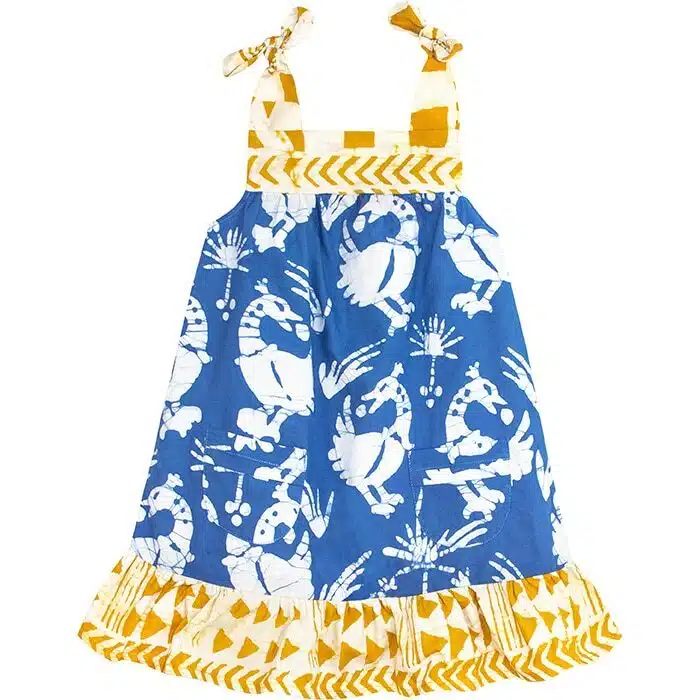 Pocket Dress: Sankofa Stone - Blue-Organic