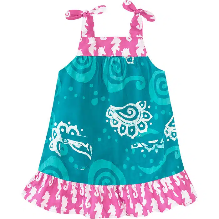 Pocket Dress: Paisley - Teal-Organic