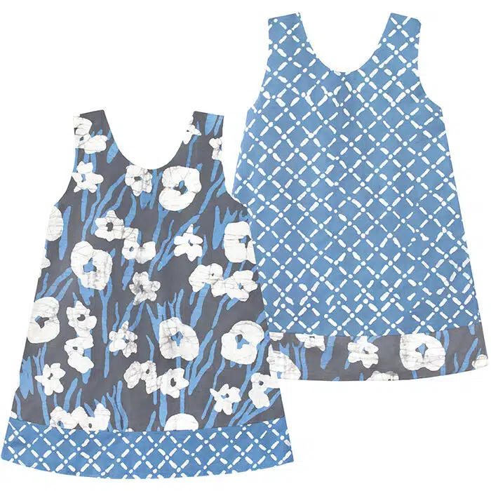 Reversible Dress: Painted Floral - Charcoal-Organic