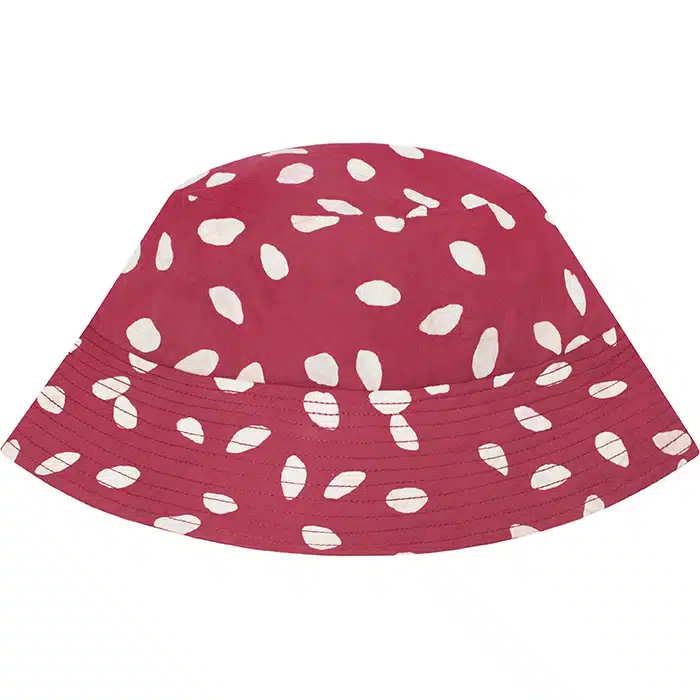 Adult Sun Hat: Leaf Dot - Rosewood-Organic