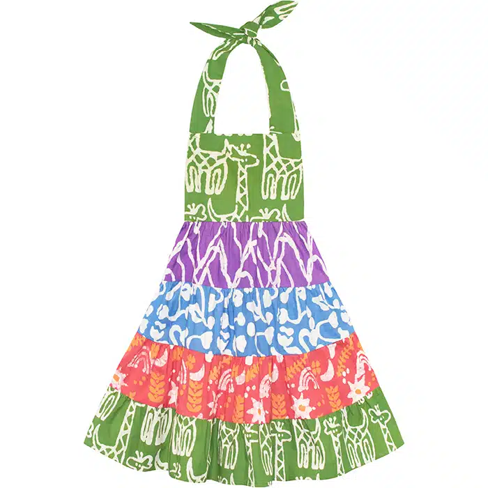 Carousel Dress: Giraffe - Olive-Organic
