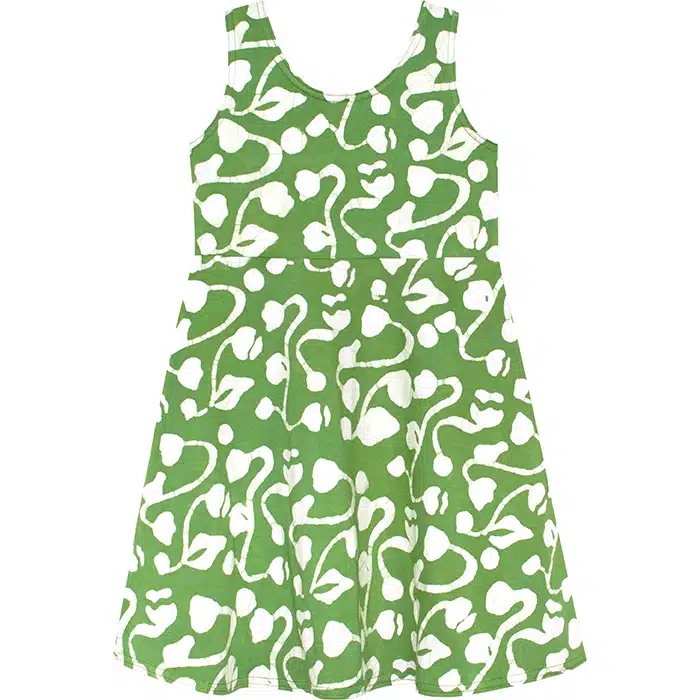 Girl Knit Dress-Fit & Flare: Brambles - Olive-Organic