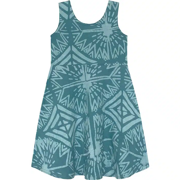 Girl Knit Dress-Fit & Flare: Radiance - Teal-Organic