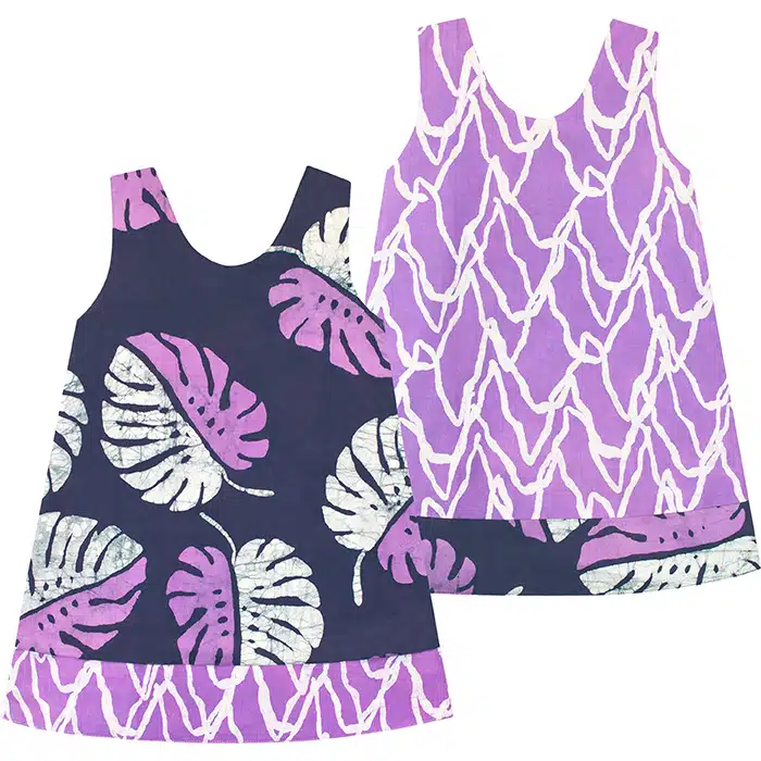 Reversible Dress: Monstera - Purple-Organic